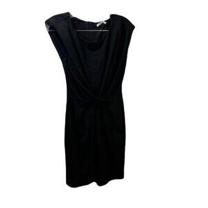 Collective Concepts Black‎ Sheath Dress Twist Front Sleeveless Small